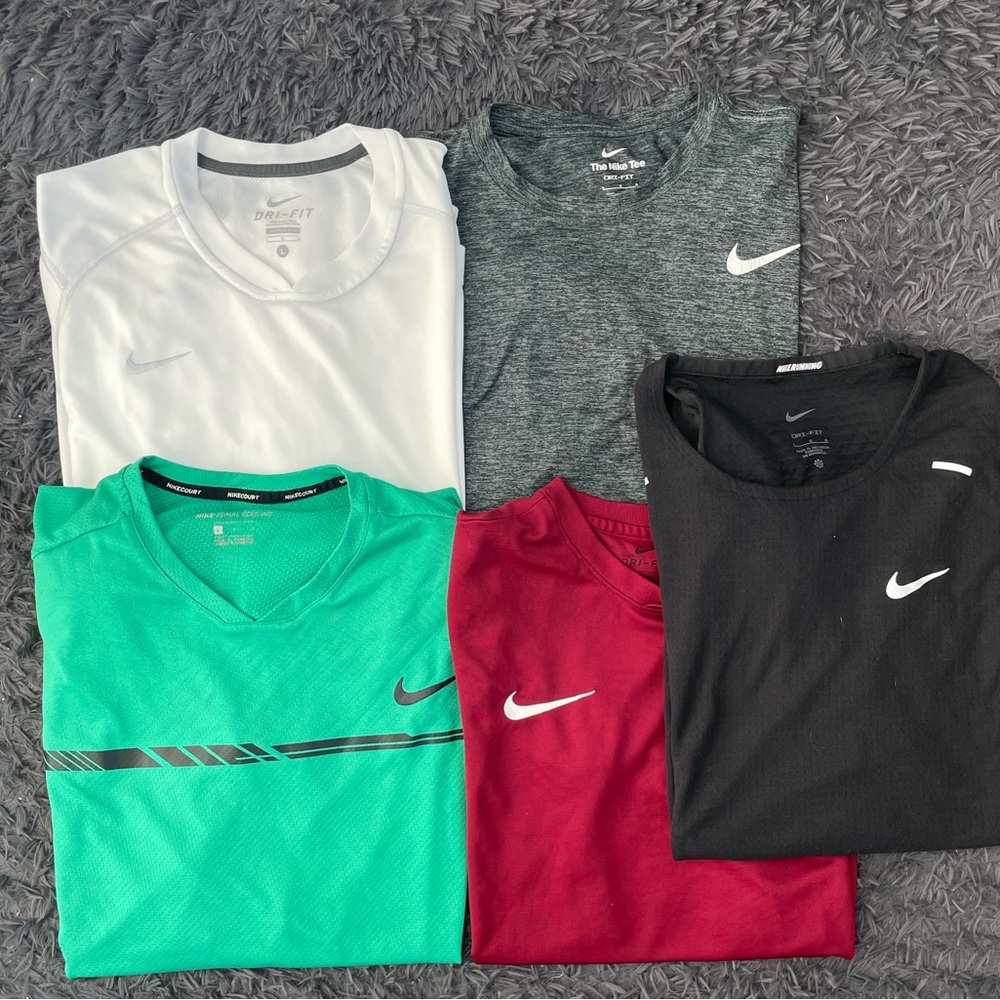 Men Size Large Nike Dri-Fit Workout T-Shirt Bundle of 5